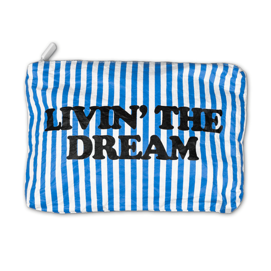 Livin the Dream Water Resistant Tyvek Printed Pouch