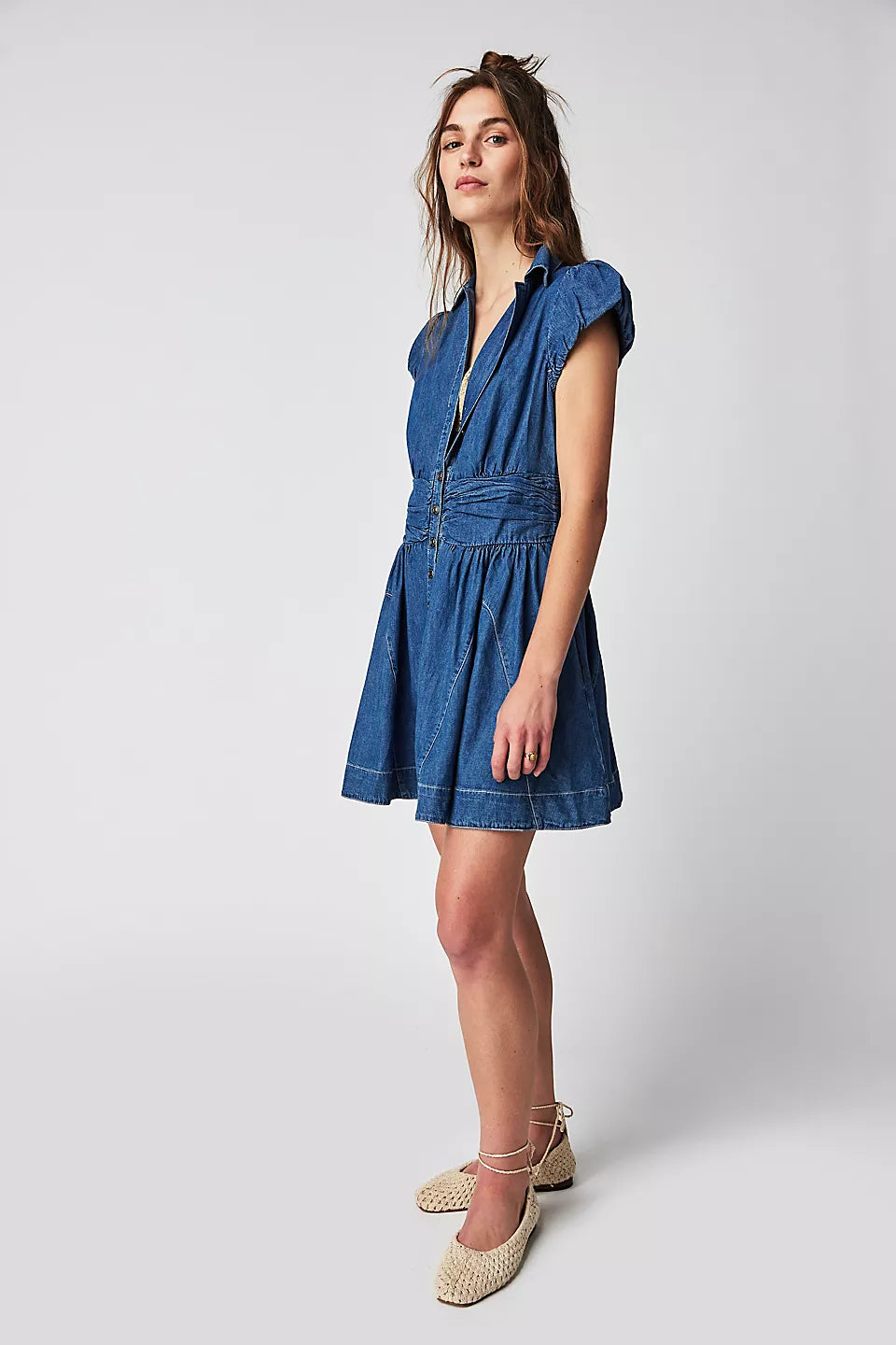 Chester Denim Mini Dress - Montauk Wash