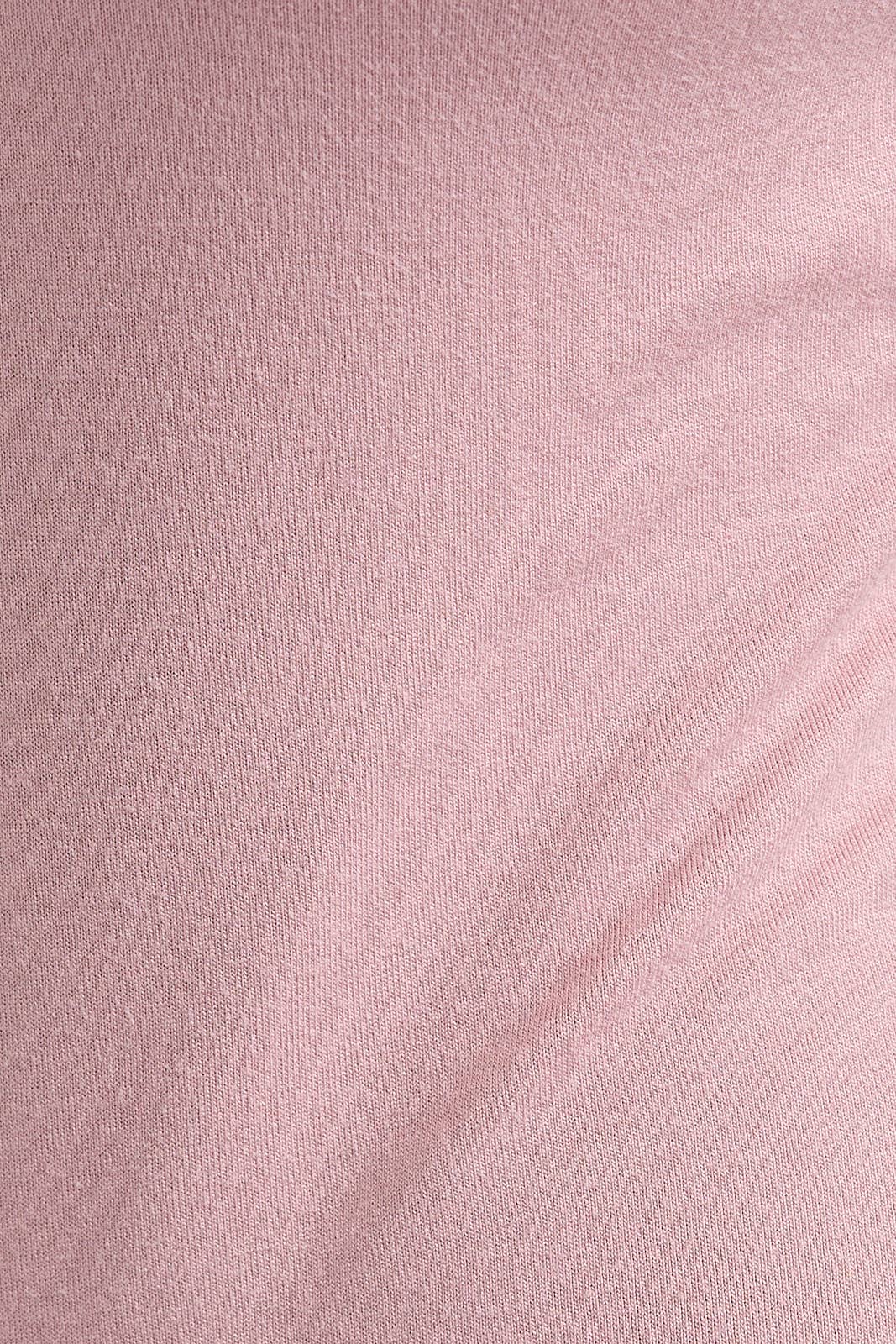 Dusty pink bodysuit, soft fabric, shown in size small; fitted style suitable for layering or everyday wear.