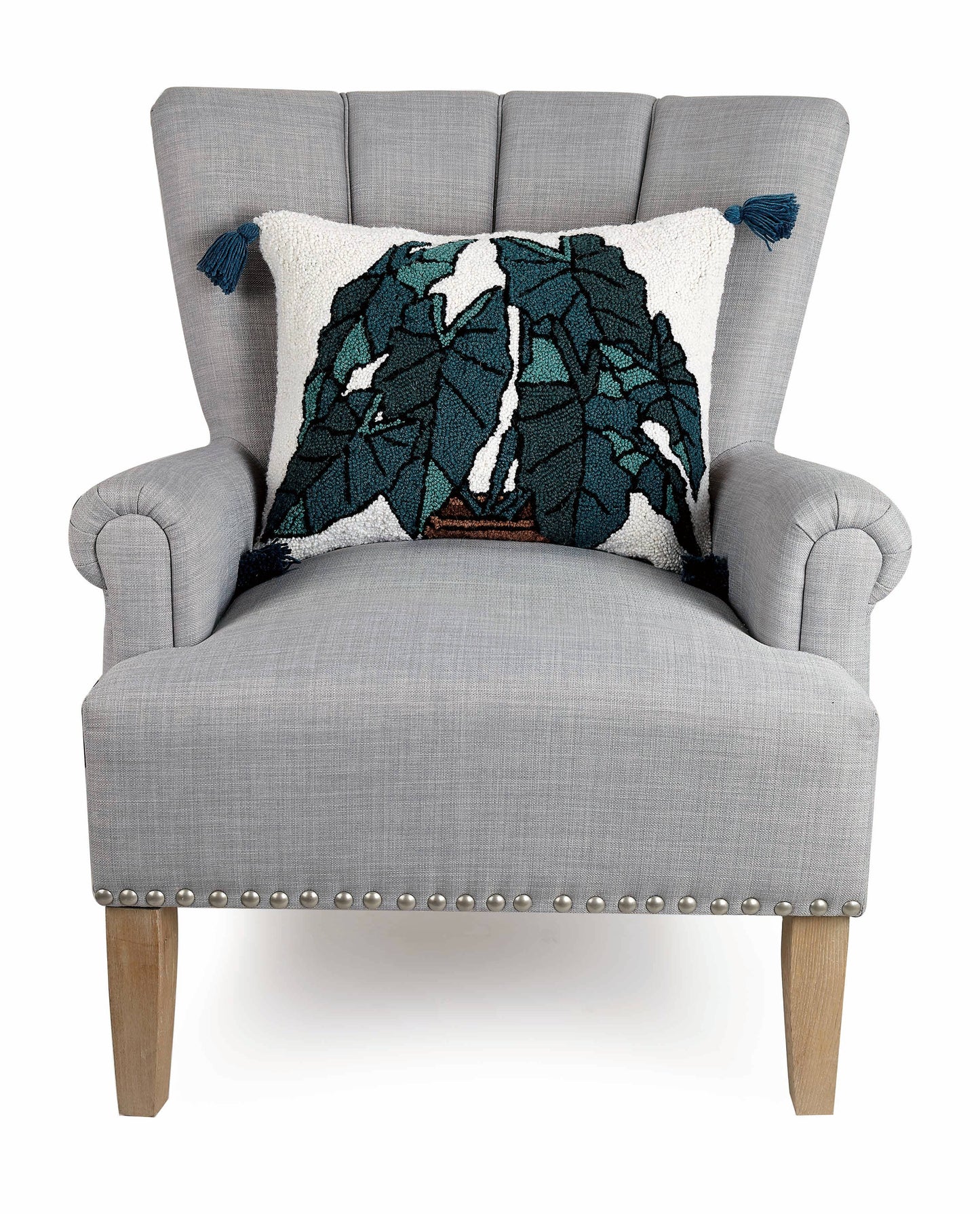 Alocasia W/ Tassels Hook Pillow by Justina Blakeney