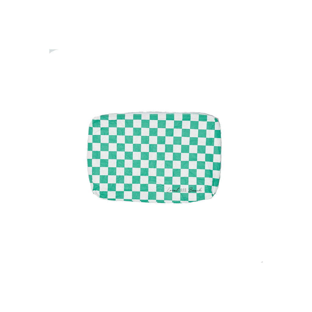 Green Checker Water Resistant Pouch