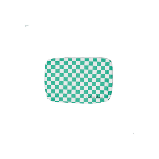 Green Checker Water Resistant Pouch
