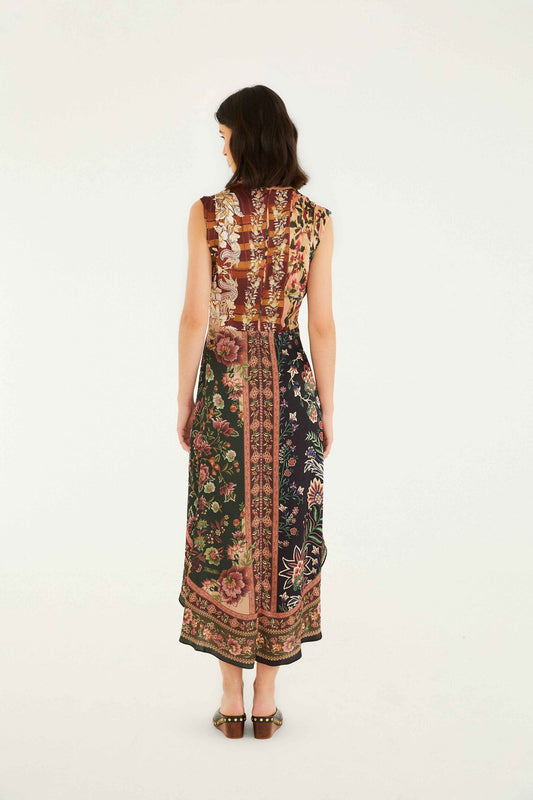 Viscose Sleeveless Maxi Dress - Winter Garden Mix