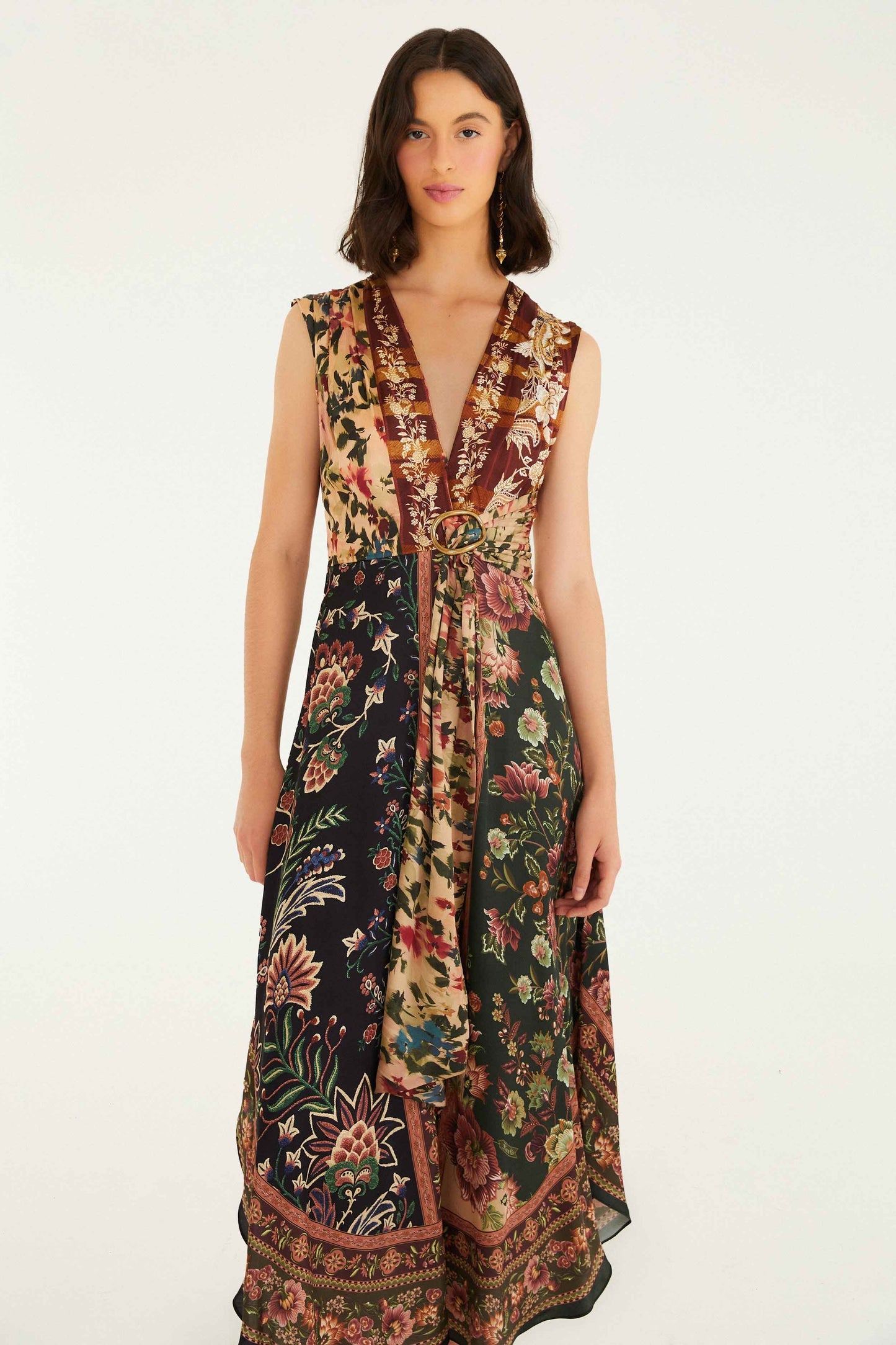 Viscose Sleeveless Maxi Dress - Winter Garden Mix