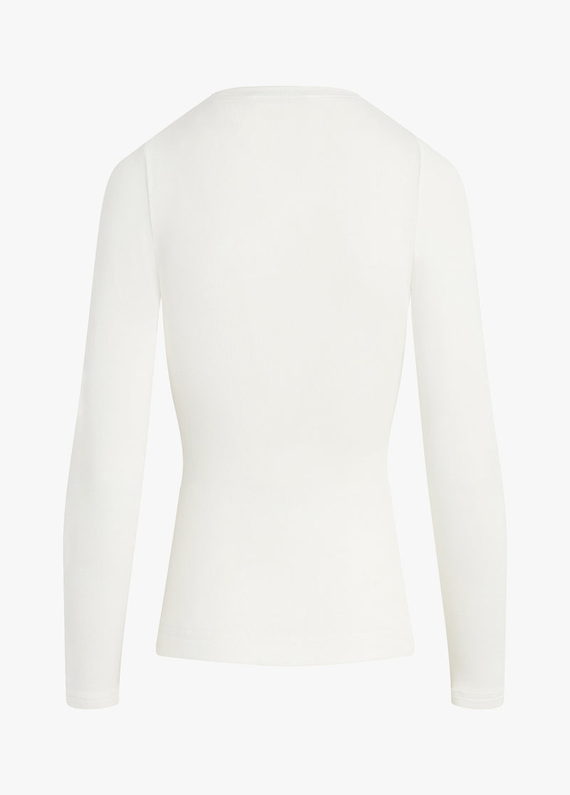 The Ribbed Long Sleeve - White