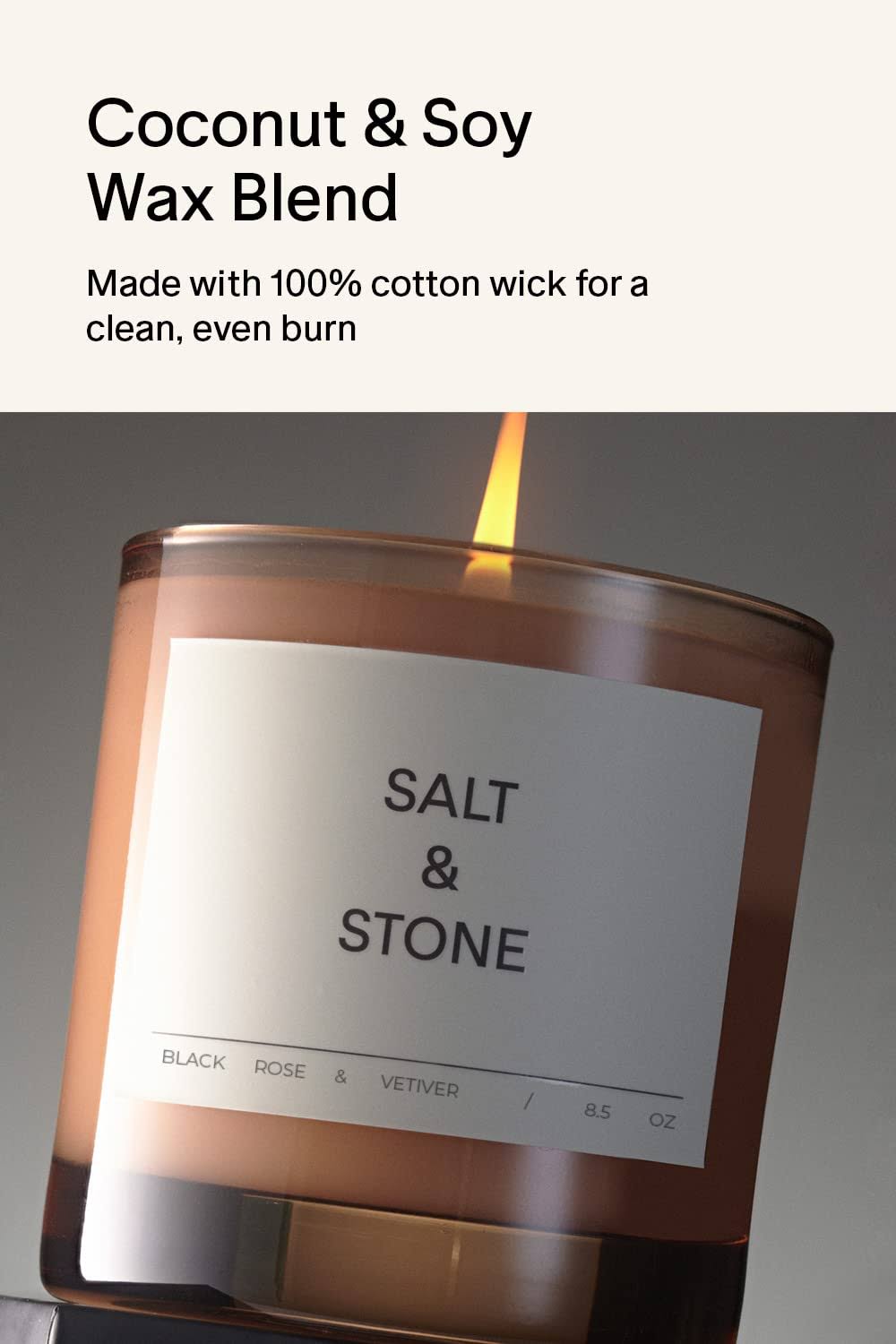 Salt & Stone Candle - Black Rose & Vetiver