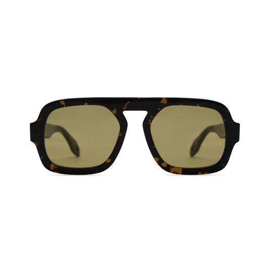 Jane in Dark Brown Tortoise - Olive Green Lens