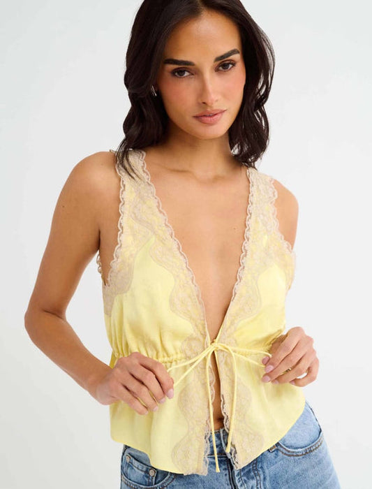 Lady Lace Top - Buttercream Jacquard