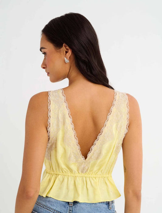 Lady Lace Top - Buttercream Jacquard