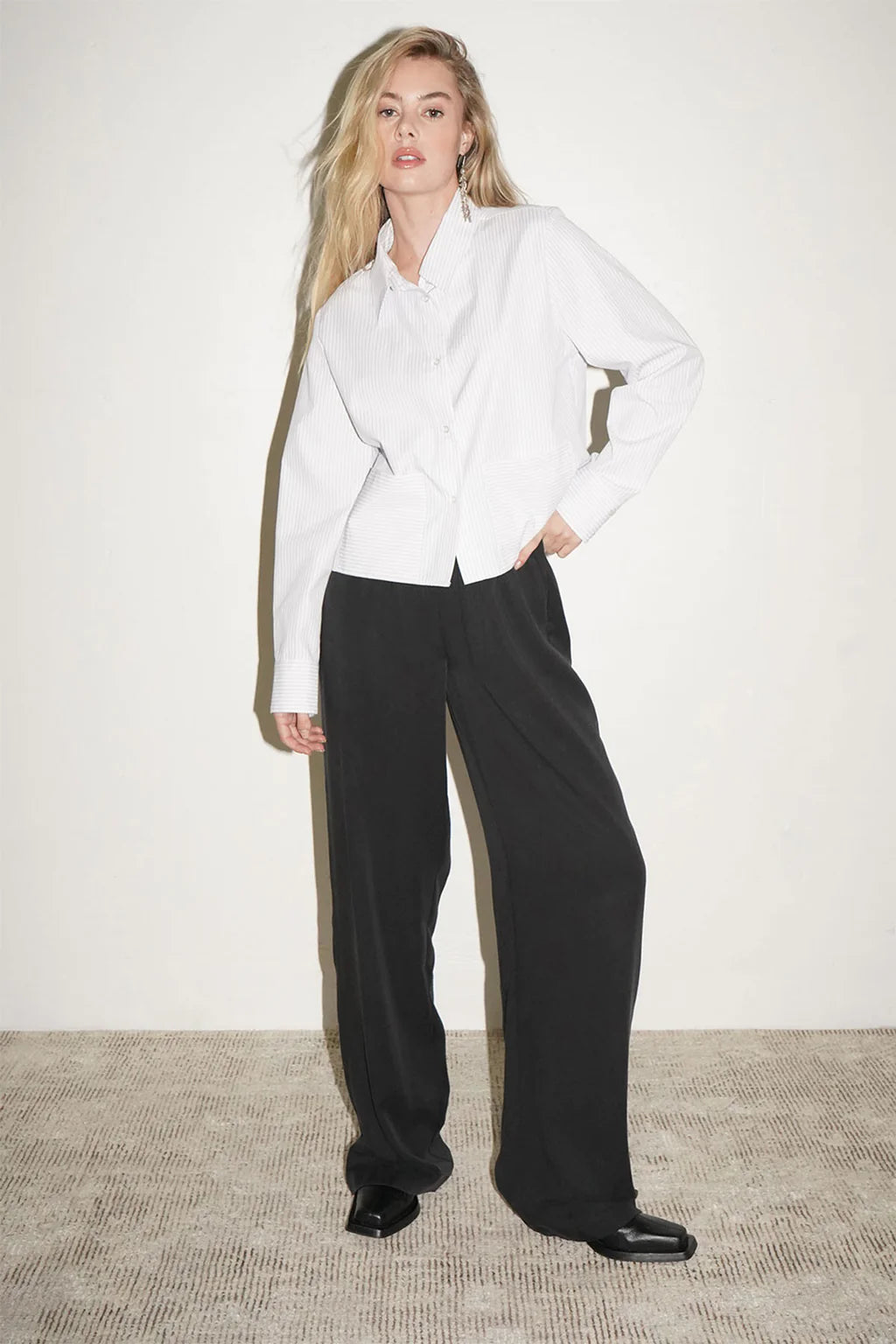 Rai Button Up - White and Black
