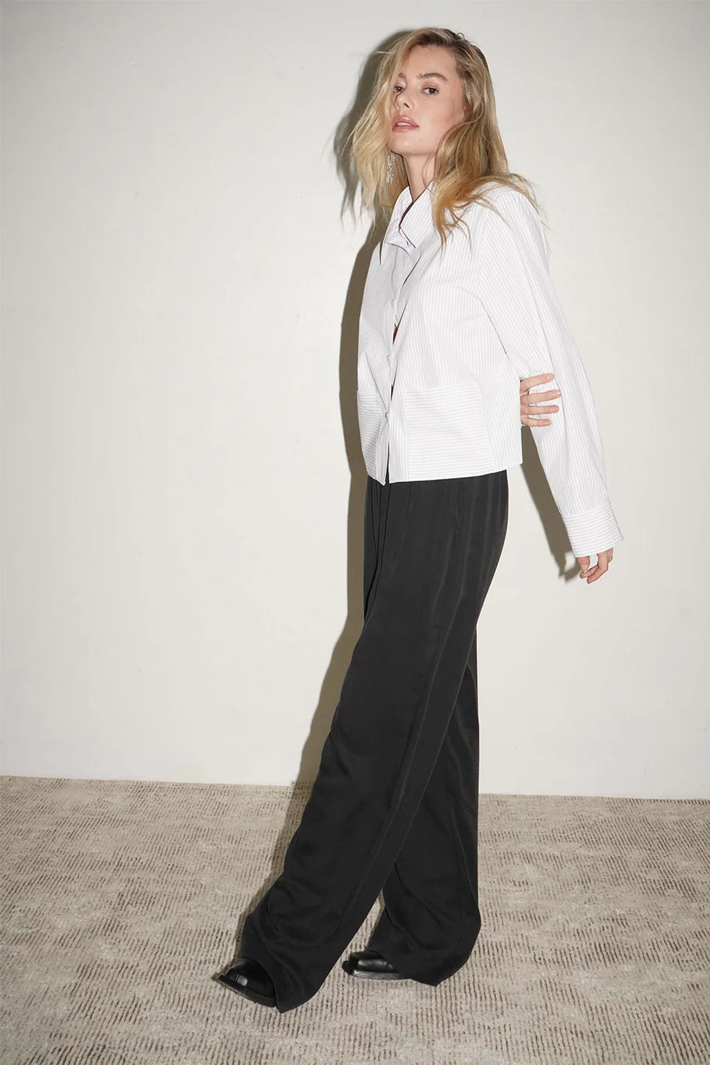 Rai Button Up - White and Black