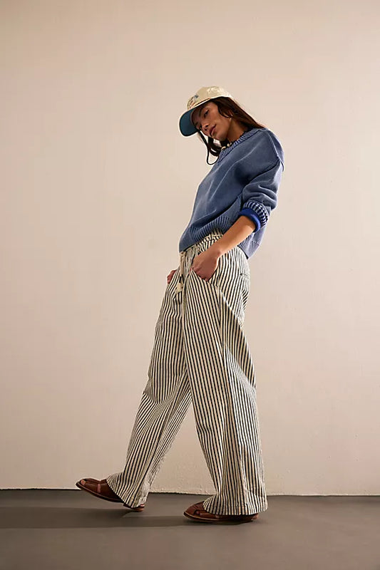 Dakota Cinched Pull-On Railroad Jeans - Washed Railroad