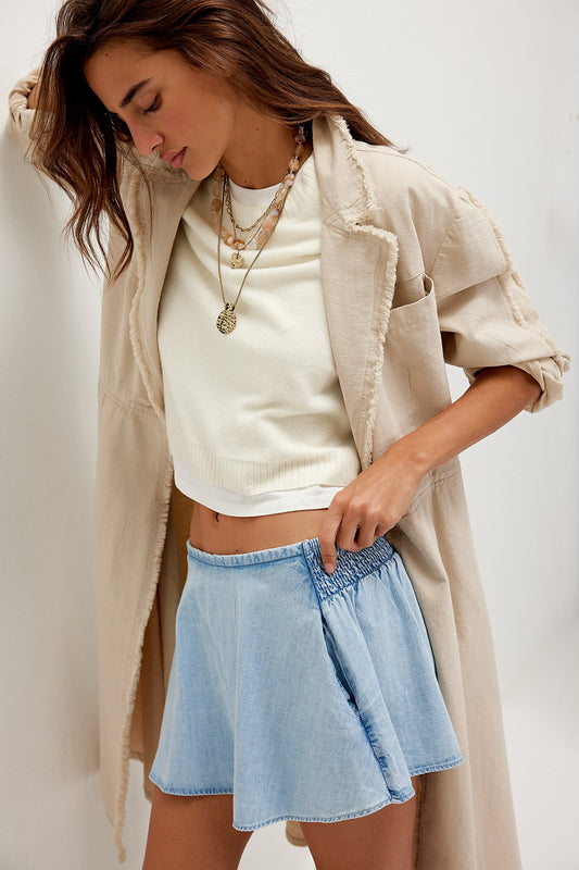 Paradise Found Denim Skort - Capri Blue