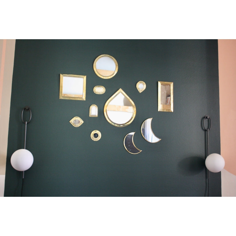 Brass Mirror - Crescent Moon Small