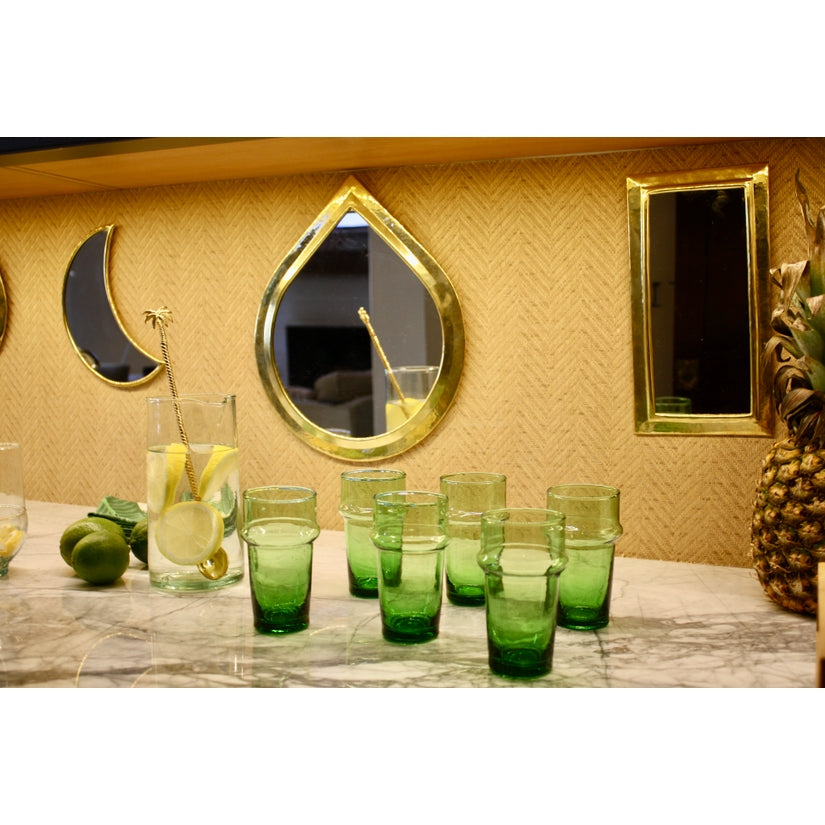 Brass Mirror - Crescent Moon Small