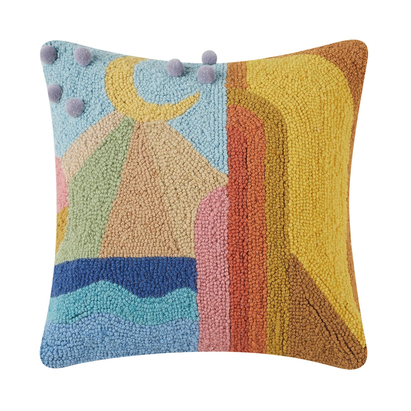One Day W/Pom Poms Hook Pillow