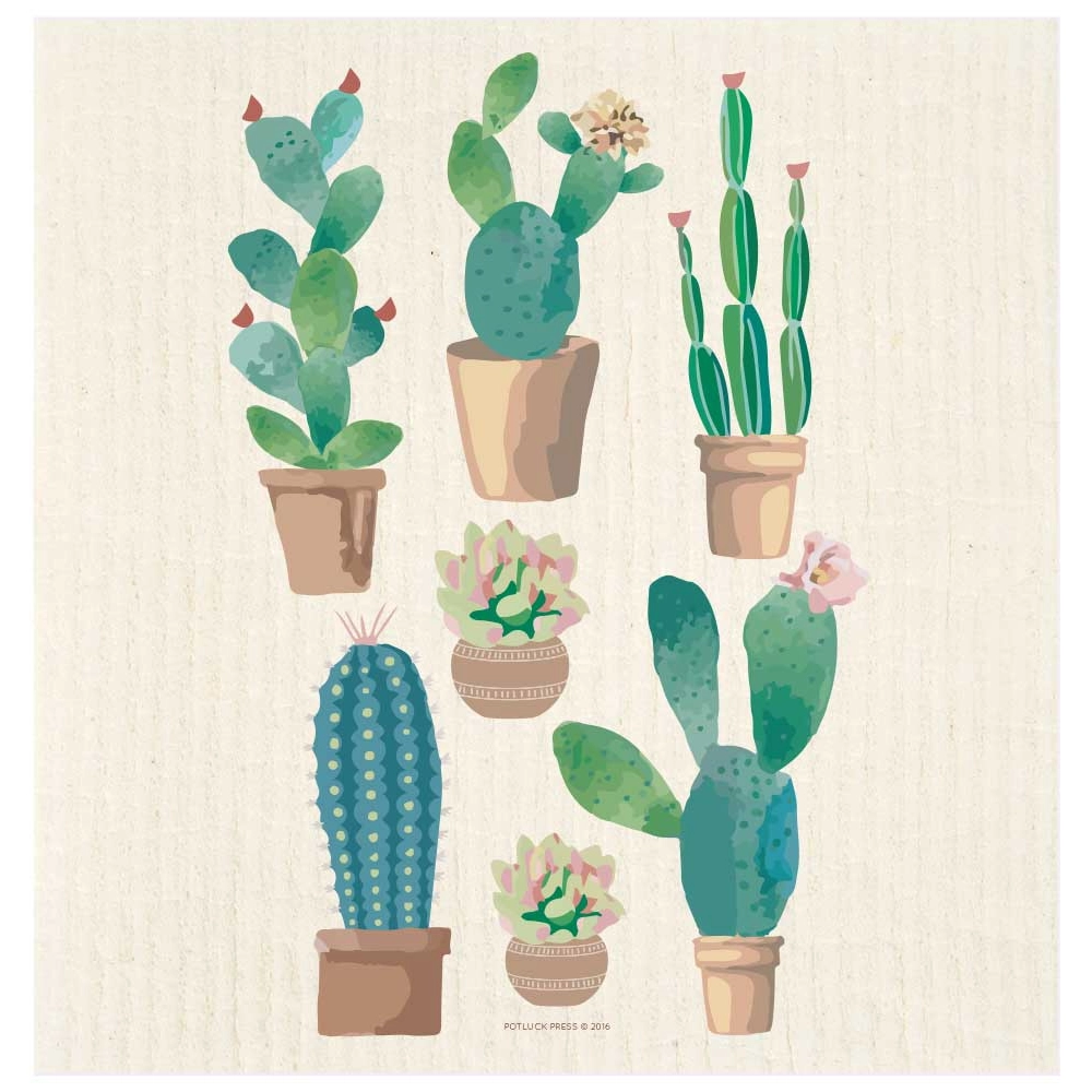 Cactus Planters Swedish Dishcloth