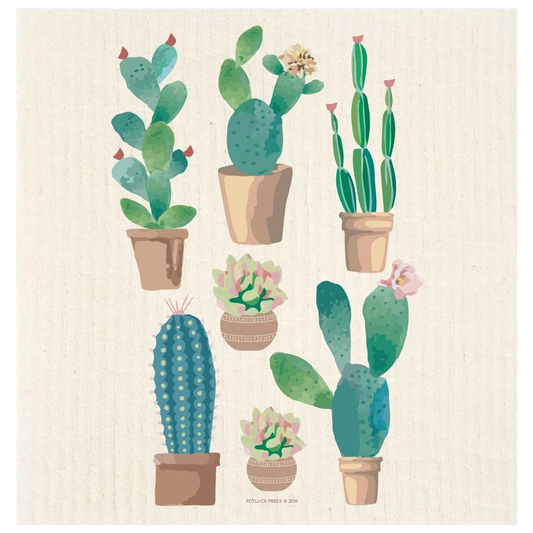 Cactus Planters Swedish Dishcloth
