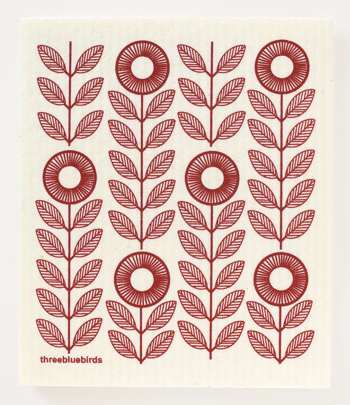 Red Sunflowers Swedish Dishcloth