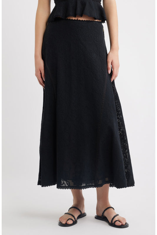 Gossamer Midi Skirt - Black