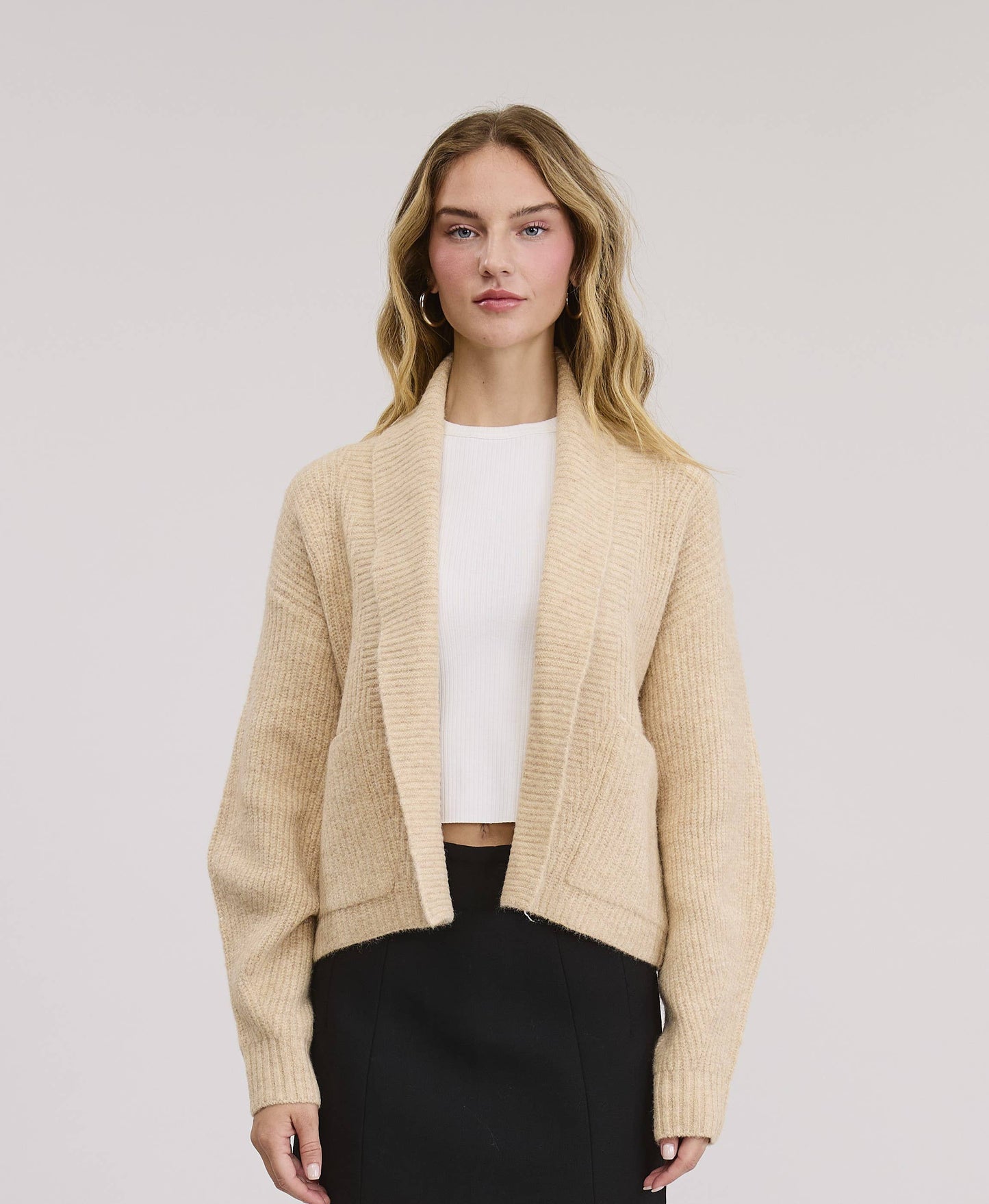 Leina Roll Collar Sweater Cardigan