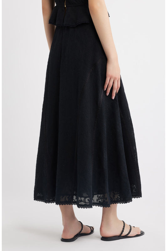 Gossamer Midi Skirt - Black