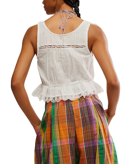 Alana Lace Tank - Clean Ivory