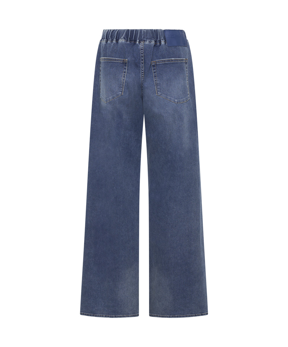 Roadhouse Wide Leg Drawstring Jeans - Deep Blue