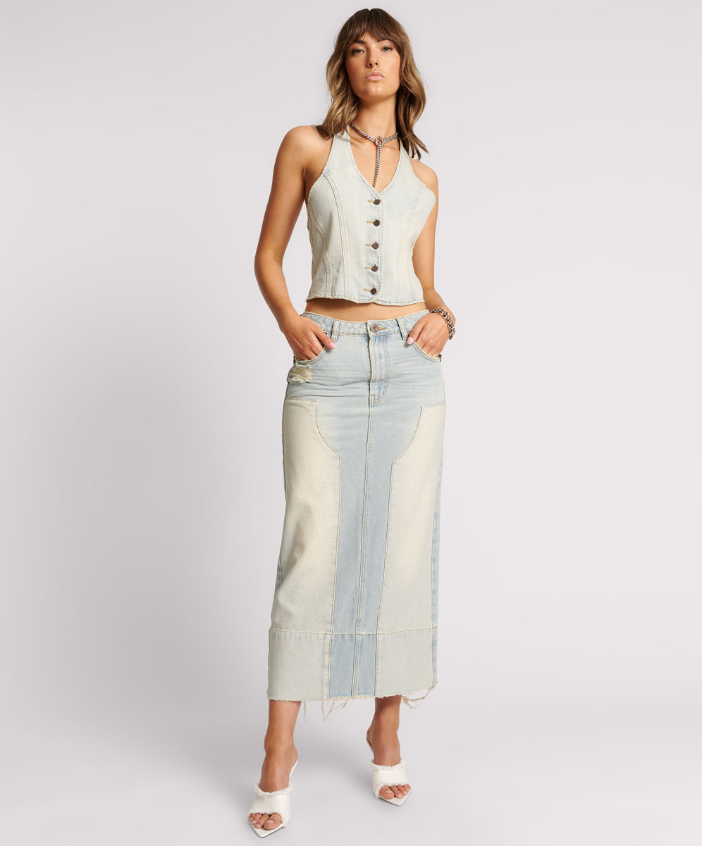 Cassidy Denim Skirt - Old West