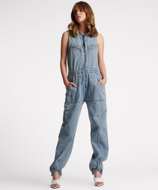 Long Lilly Denim Jumpsuit - Salty Dog