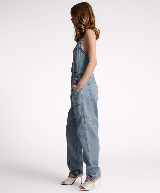 Long Lilly Denim Jumpsuit - Salty Dog