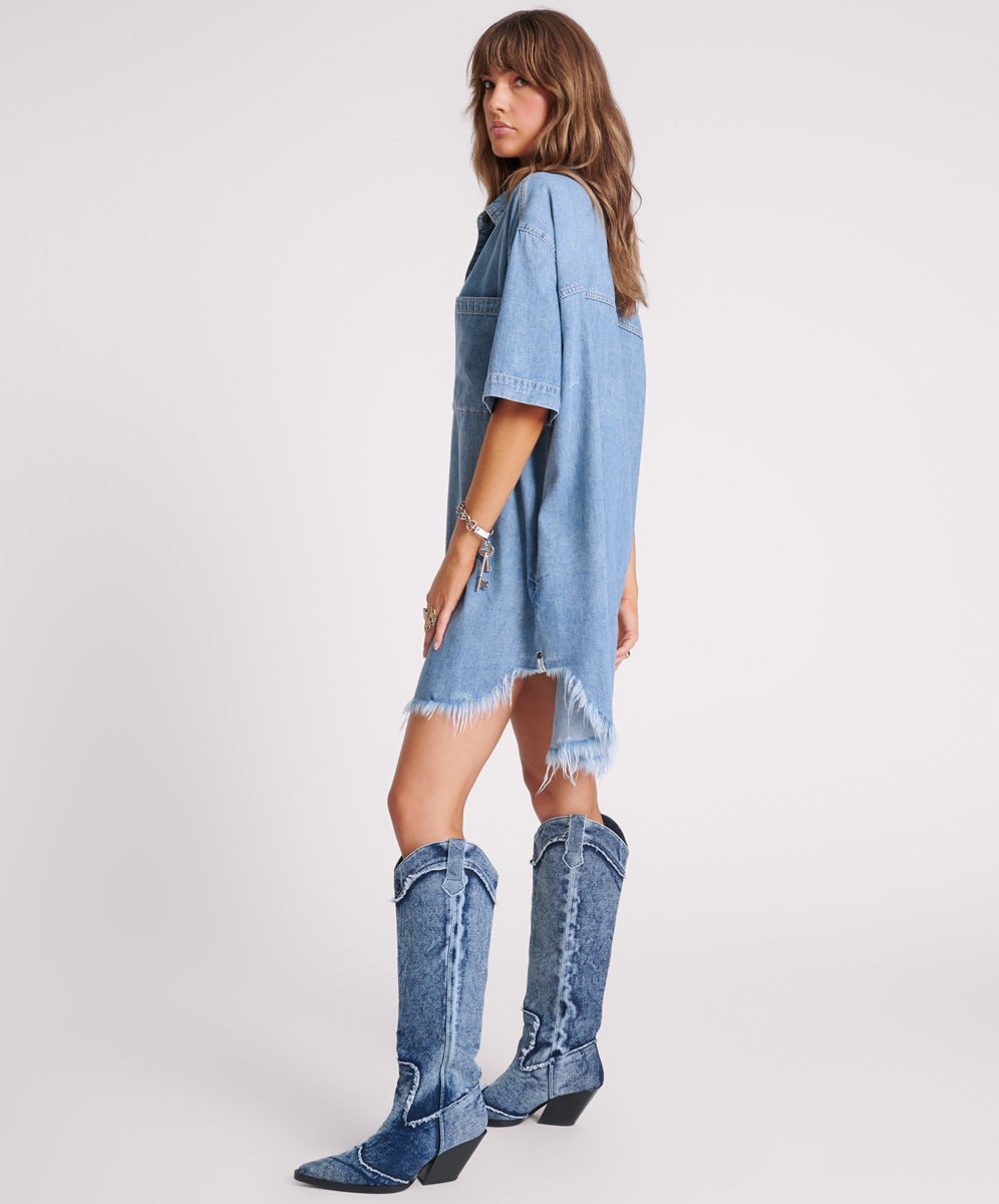 Paris Denim Dress - Cobaine