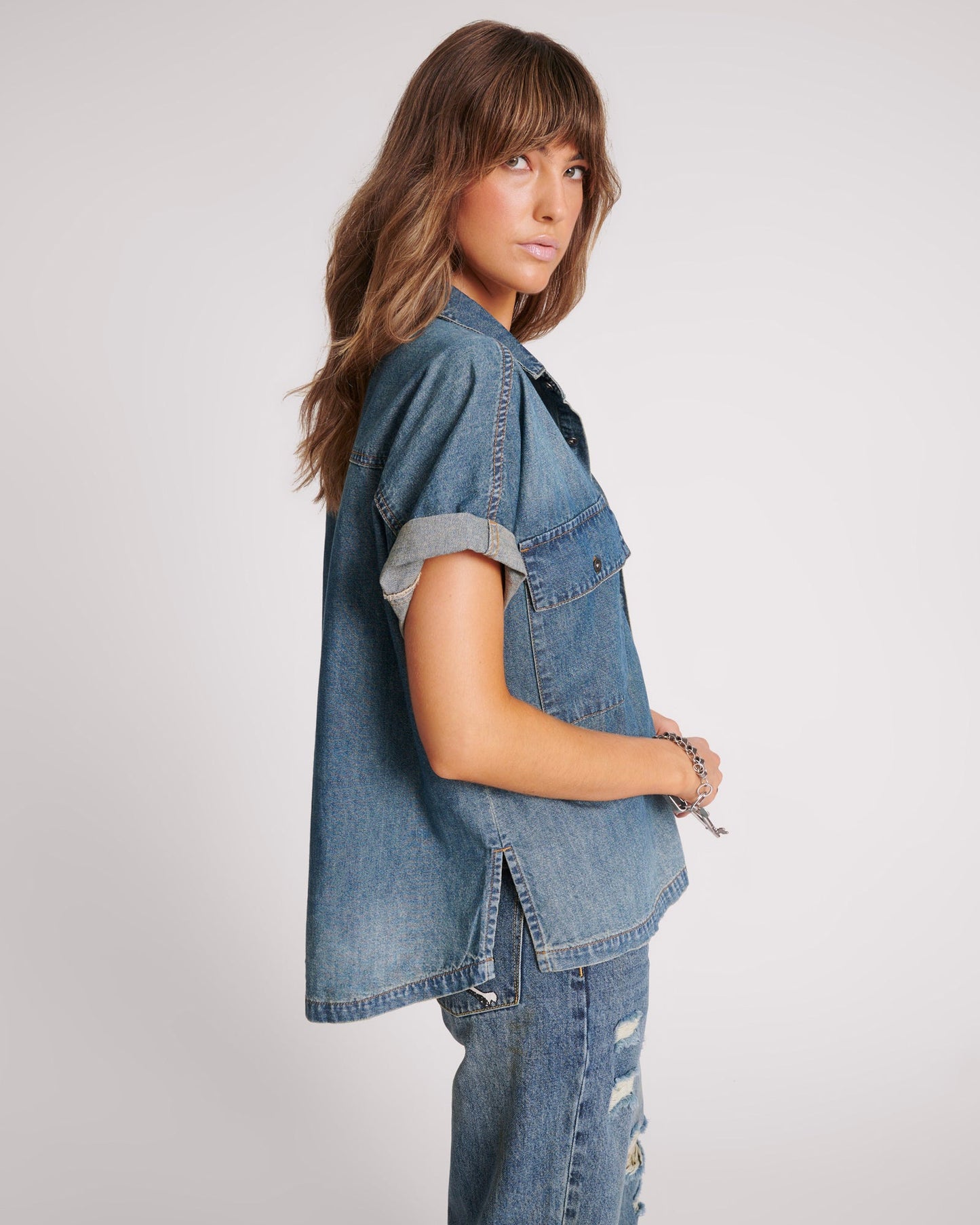 Daria Denim Shirt - Used Blue