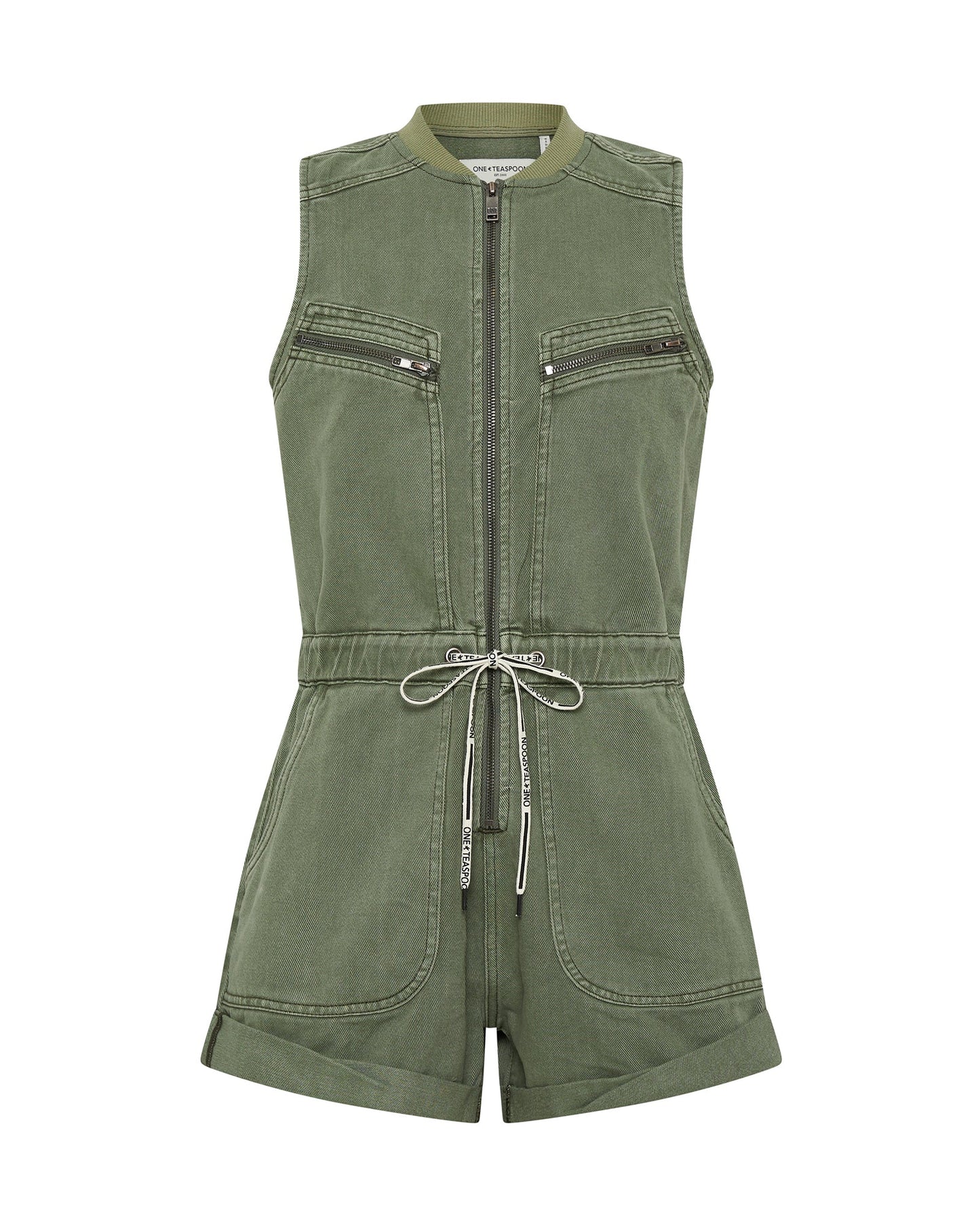 Lilly Sporty Denim Jumpsuit - Super Khaki