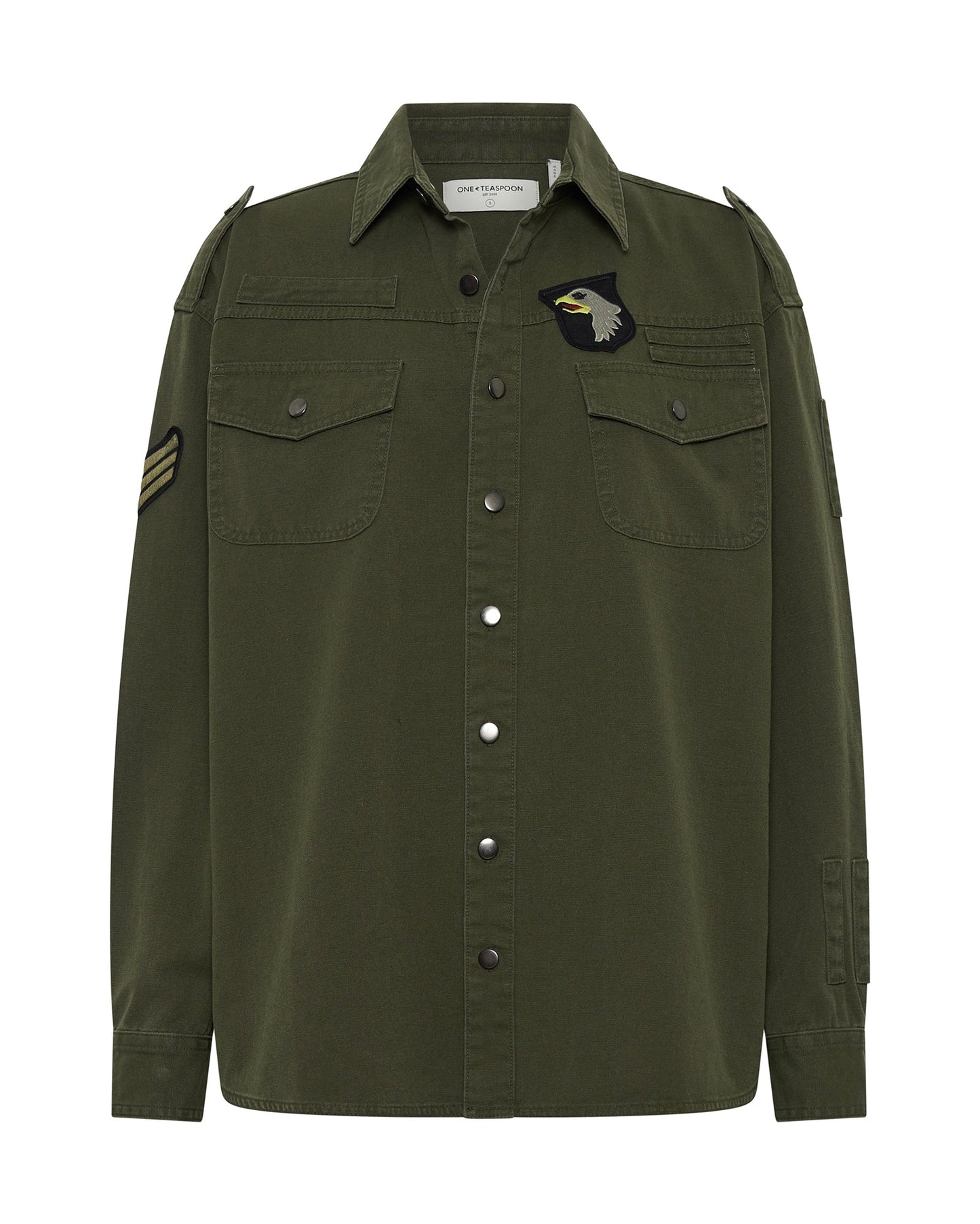 Aviator Eagle Cotton Shirt - Khaki