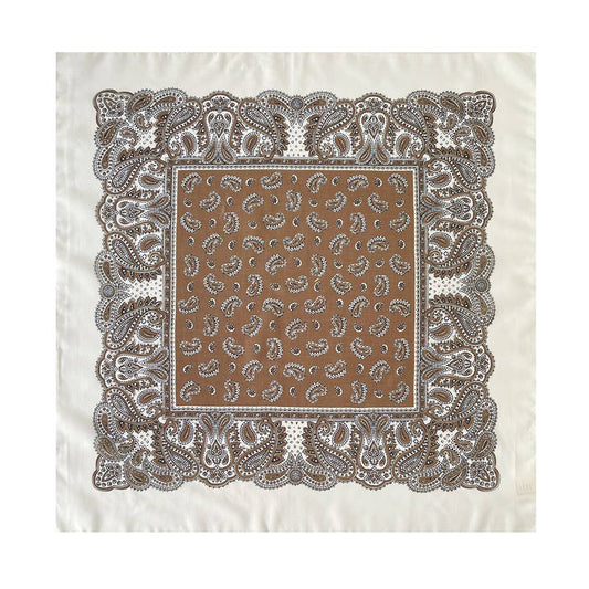 Square paisley patchwork bandana in NO02; cotton scarf ideal for use as a hair accessory or neck tie.
