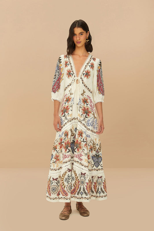 Boho Glam Maxi Dress - Off White