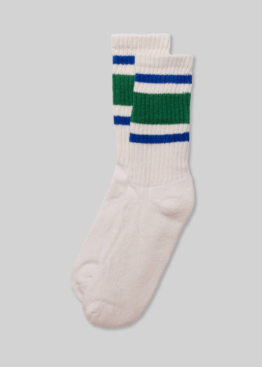 Retro Stripe Socks - Royal/Kelly