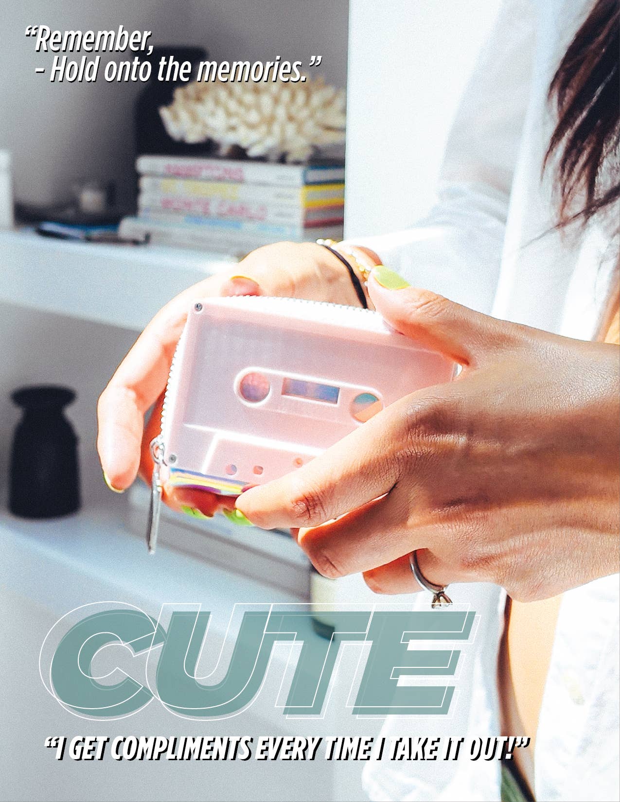 Retro Cassette Tape Wallet - Pink