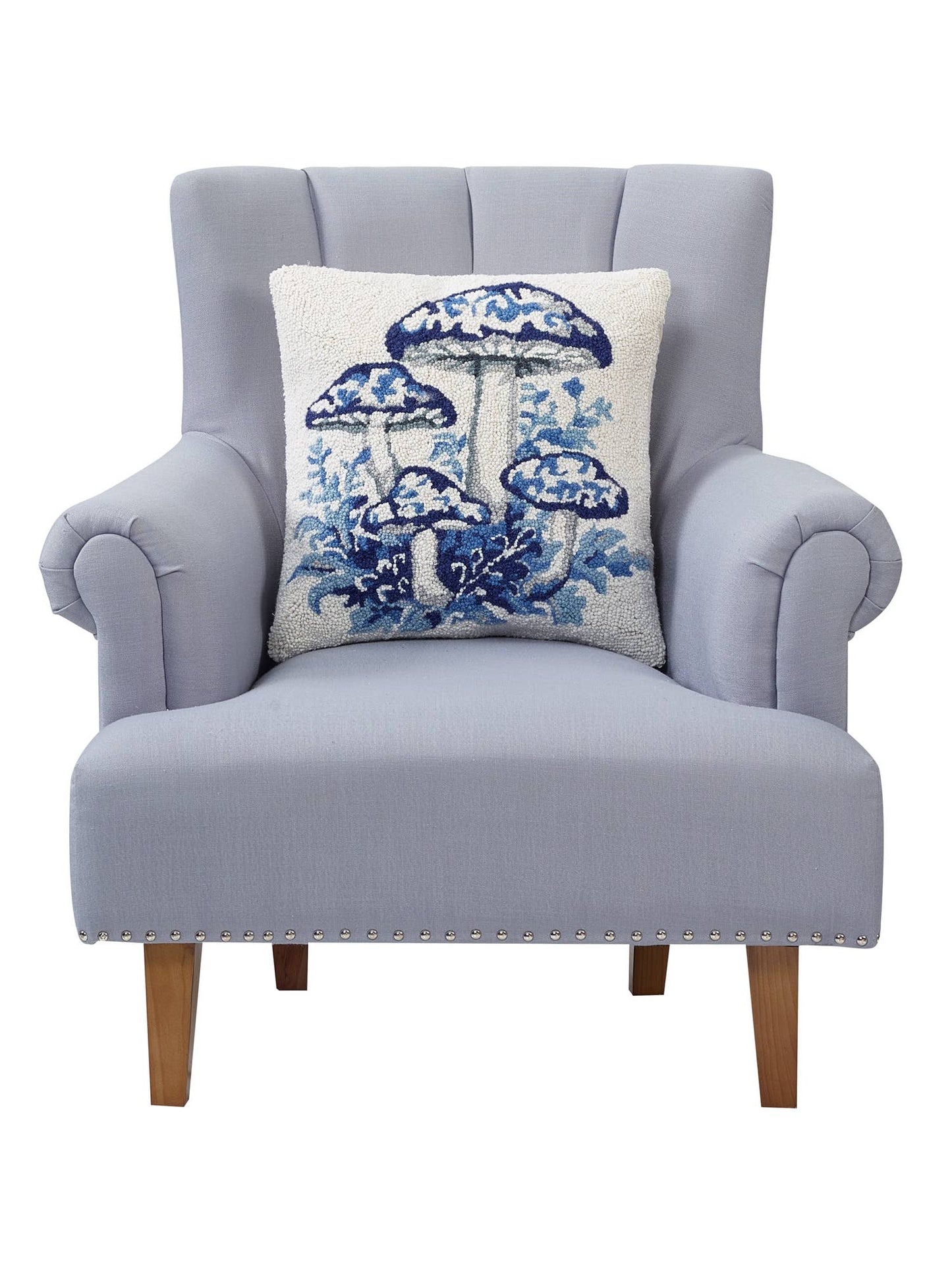 Blue Chinoiseries Mushroom Sq Hook Pillow