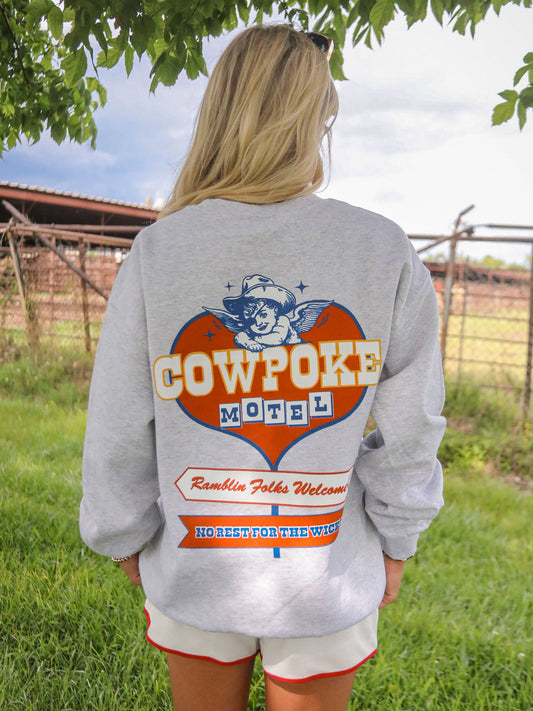 COWPOKE MOTEL CREWNECK SWEATSHIRT