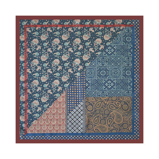 NO05 western paisley patchwork bandana with floral, dot, and geometric patterns; suitable for everyday wear.
