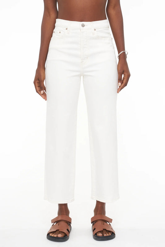 Cassie Crop Super High Rise Straight Crop - Sand Vintage