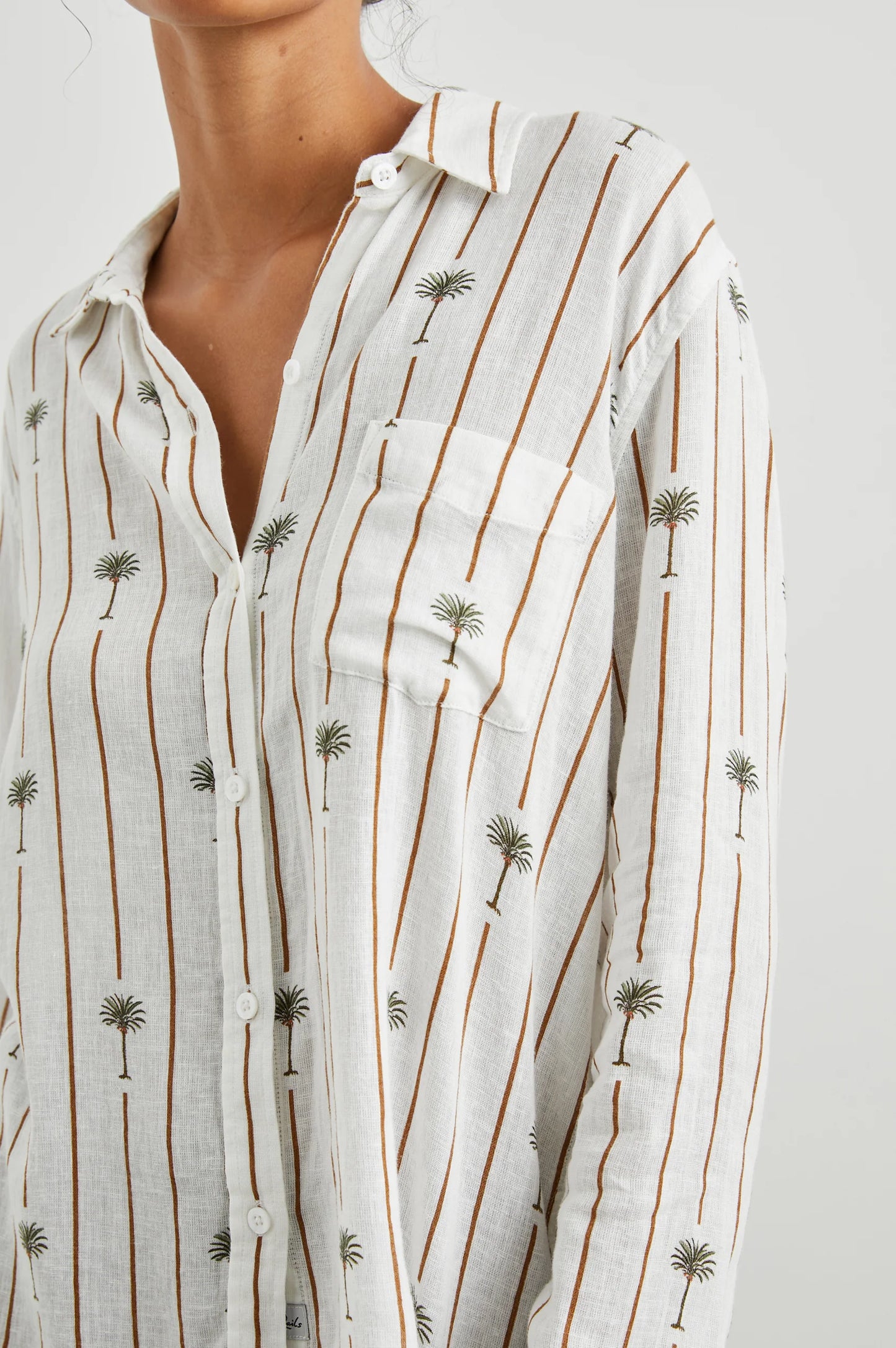 Charli Shirt - Stripe Palms