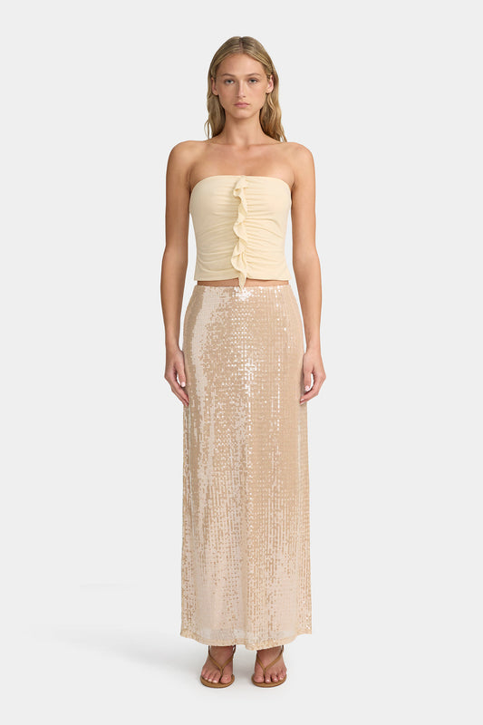 Marta Midi Skirt - Champagne