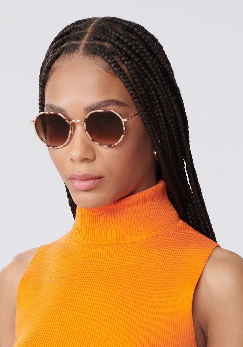 Calliope Sunglasses - Matte Oyster to Petal 24K