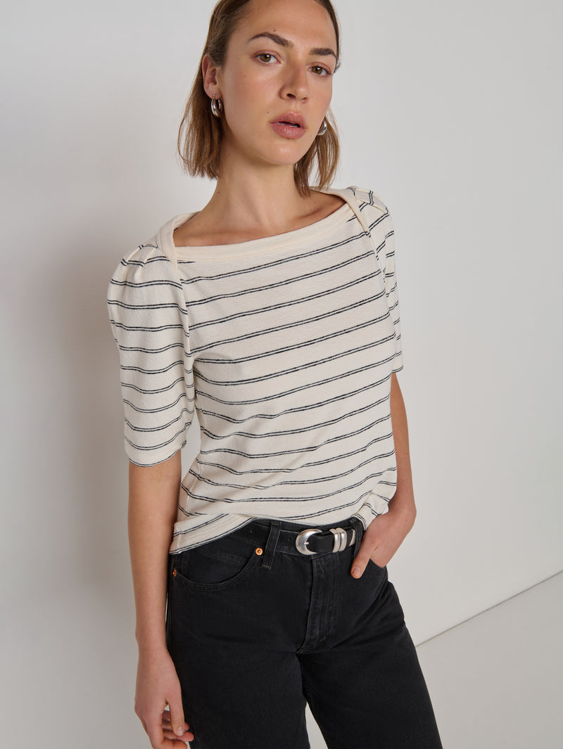 Woman in a striped top