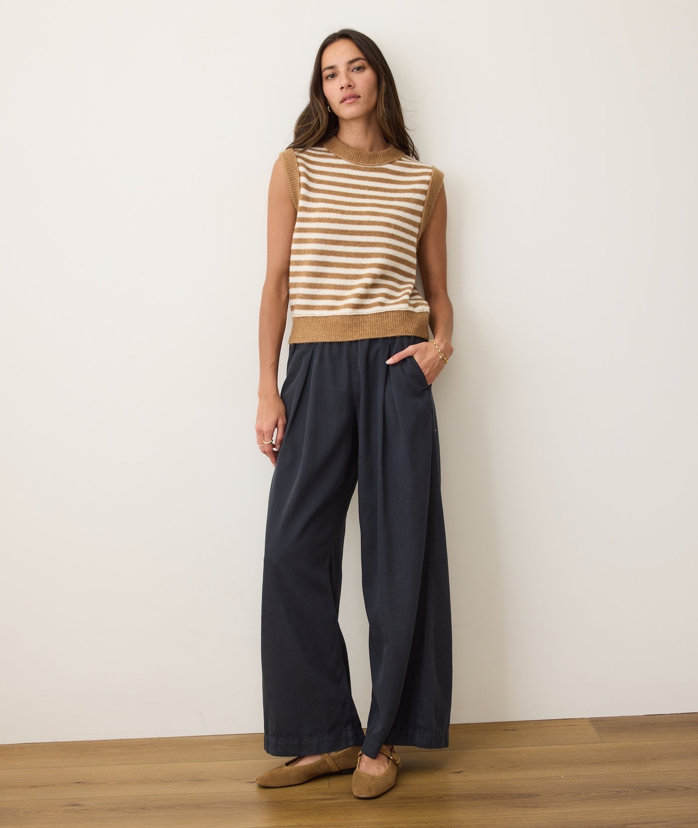 Sausalito Sweater Vest - Nutmeg Stripe