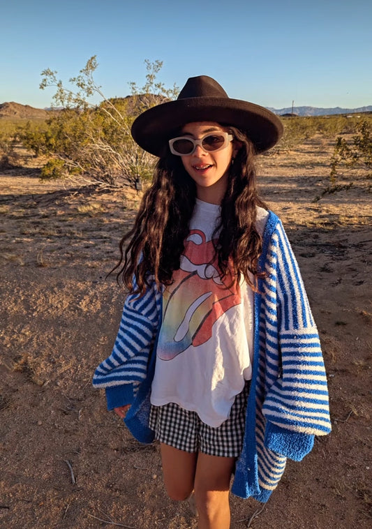 Striped Cardigan - Blue Crush
