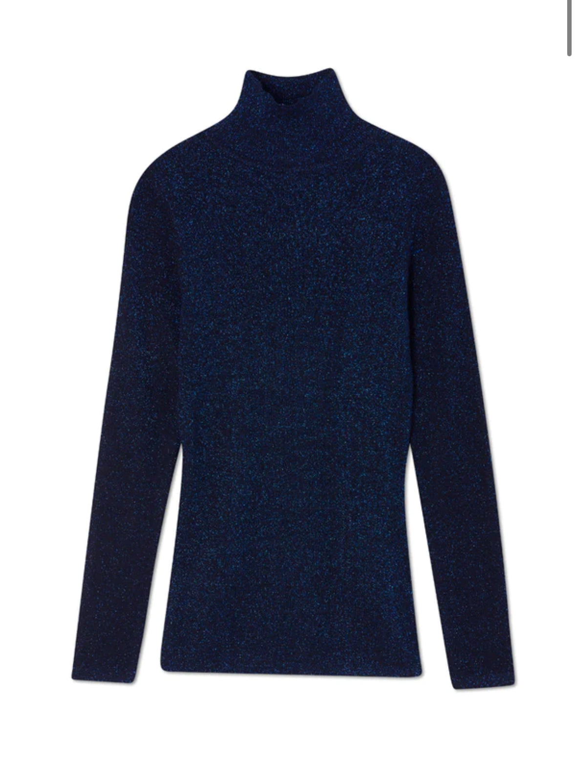Navy Sparkle Roll Neck Top